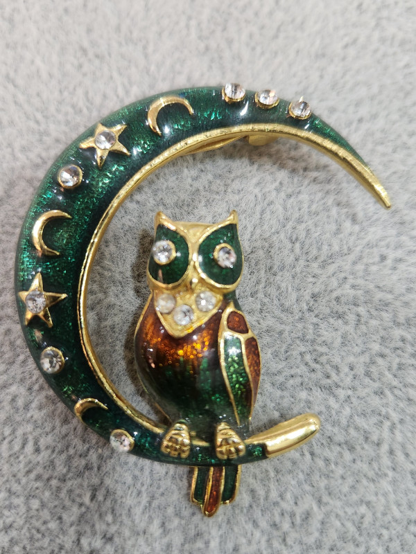 بروش على شكل بومة وهلال